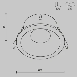 Maytoni upotettava kattovalaisin Zoom valkoinen Ø 8,5 cm alumiini IP65 GU10