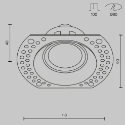 Maytoni upotettava valaisin Dot valkoinen pyöreä 11,8 x 9 cm alumiini GU10