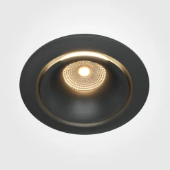 Maytoni Yin LED uppoasennusvalaisin, IP20, 3000K, triac, musta