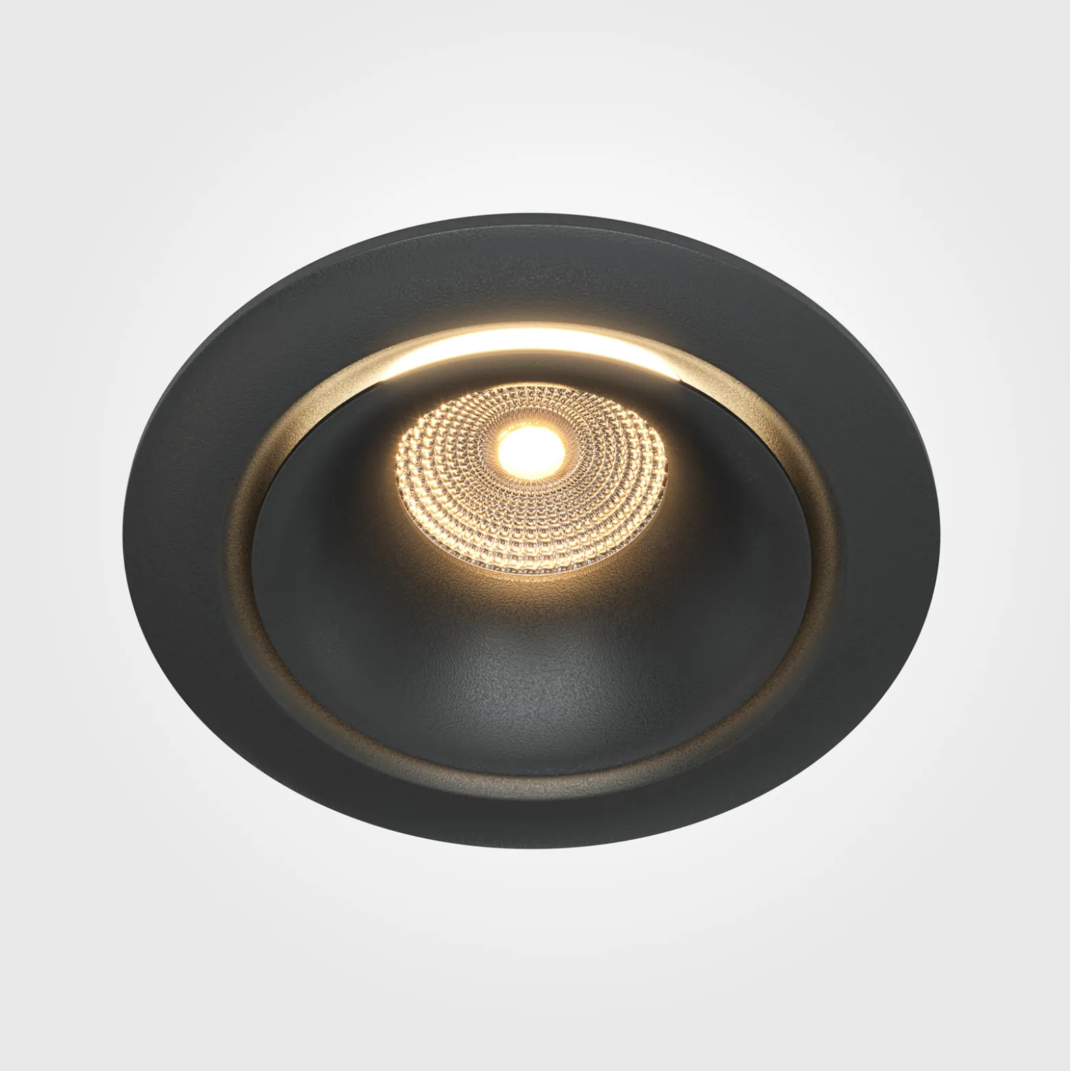 Maytoni Yin LED uppoasennusvalaisin, IP20, 3000K, triac, musta