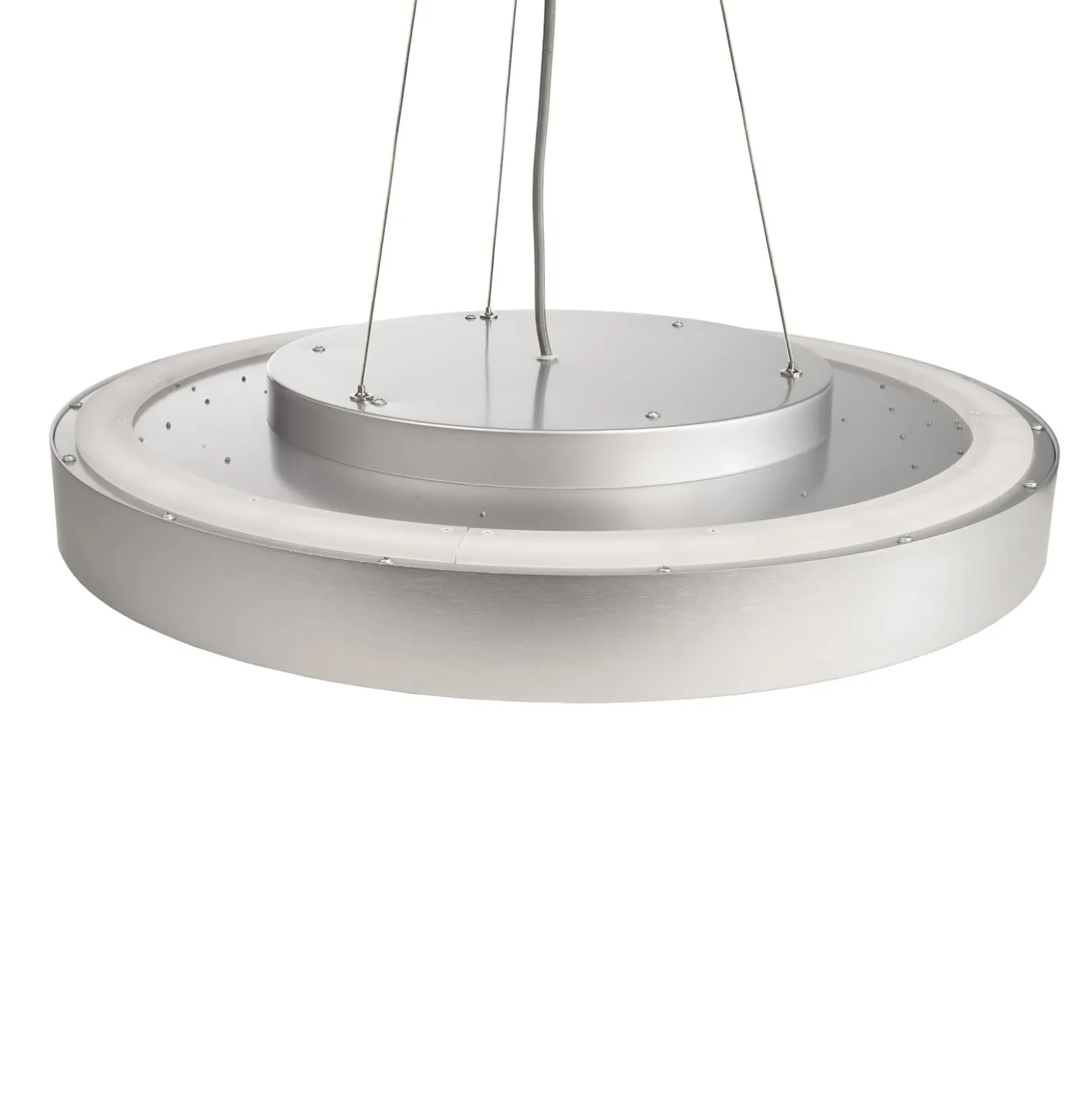 Menkar LED-riippuvalaisin, hopeanvärinen, Ø 80 cm, CCT, ylös/alasvalo
