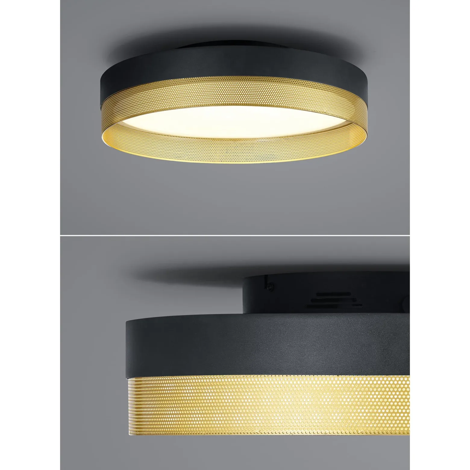Mesh LED-kattovalaisin, Ø 45 cm, musta/kultainen