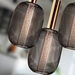 Micron LED-riippuvalaisin, kolme lamppua, musta, kultaa