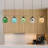Minara-LED-riippuvalaisin, 5-lamppuinen, pituus 102 cm, värikäs, lasi
