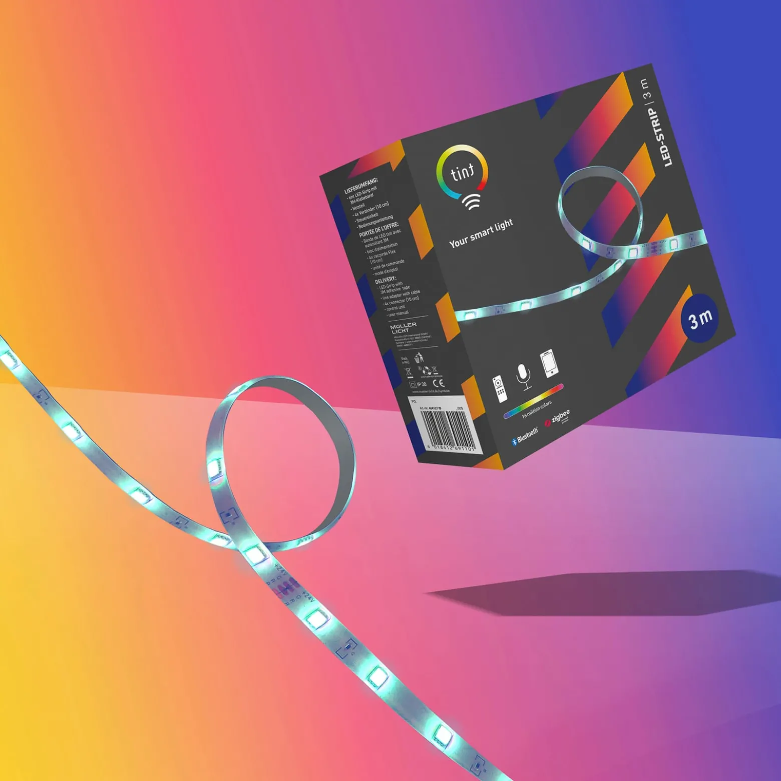 Müller Licht tint LED-Strip Color, Zigbee, Bluetooth 3 metriä