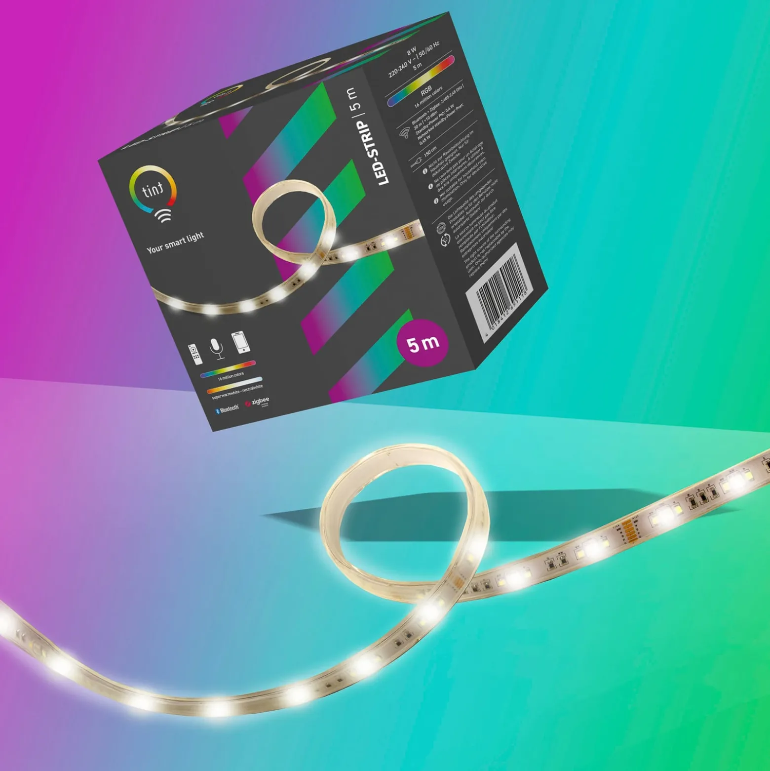 Müller Licht tint LED-Strip valkoinen+väri 5 m Zigbee Bluetooth