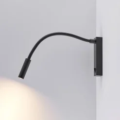 Molto Luce Arok LED-seinävalaisin, musta, alumiini, ulkonema 49 cm