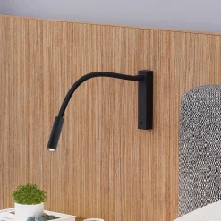 Molto Luce Arok LED-seinävalaisin, musta, alumiini, ulkonema 49 cm