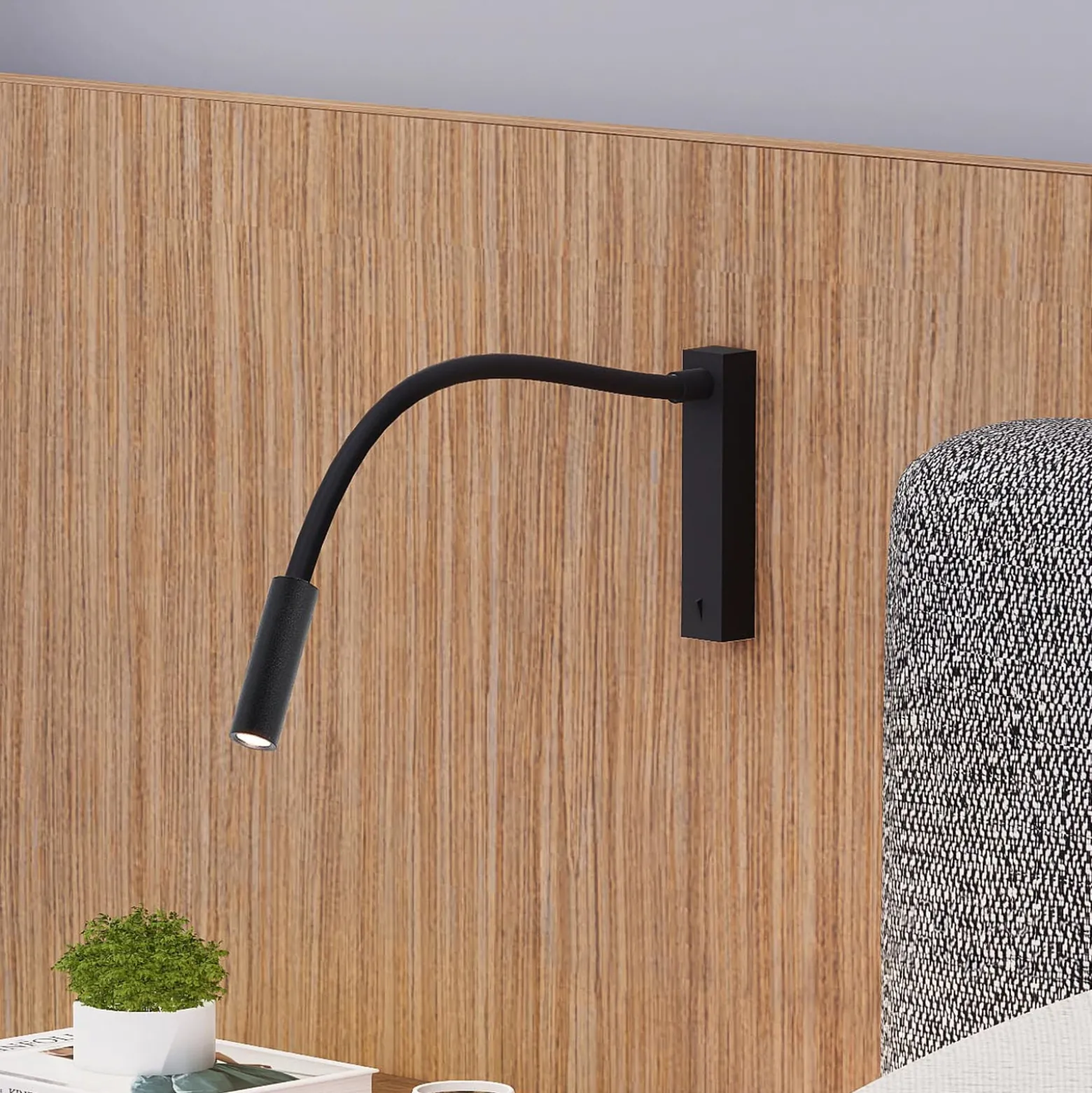 Molto Luce Arok LED-seinävalaisin, musta, alumiini, ulkonema 49 cm