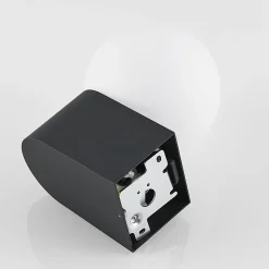 Molto Luce Lanu Pyöreä ulkoseinävalaisin, musta, alumiini/lasi