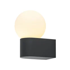 Molto Luce Lanu Pyöreä ulkoseinävalaisin, musta, alumiini/lasi