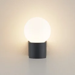 Molto Luce Lanu Pyöreä ulkoseinävalaisin, musta, alumiini/lasi