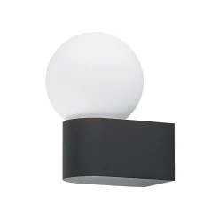 Molto Luce Lanu Pyöreä ulkoseinävalaisin, musta, alumiini/lasi
