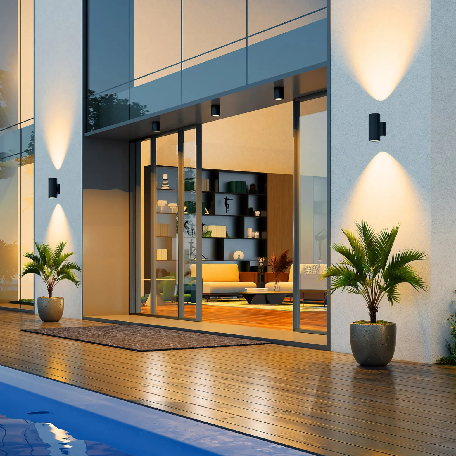 Molto Luce LED-ulkoseinälamppu Foris Round Double, antrasiitti