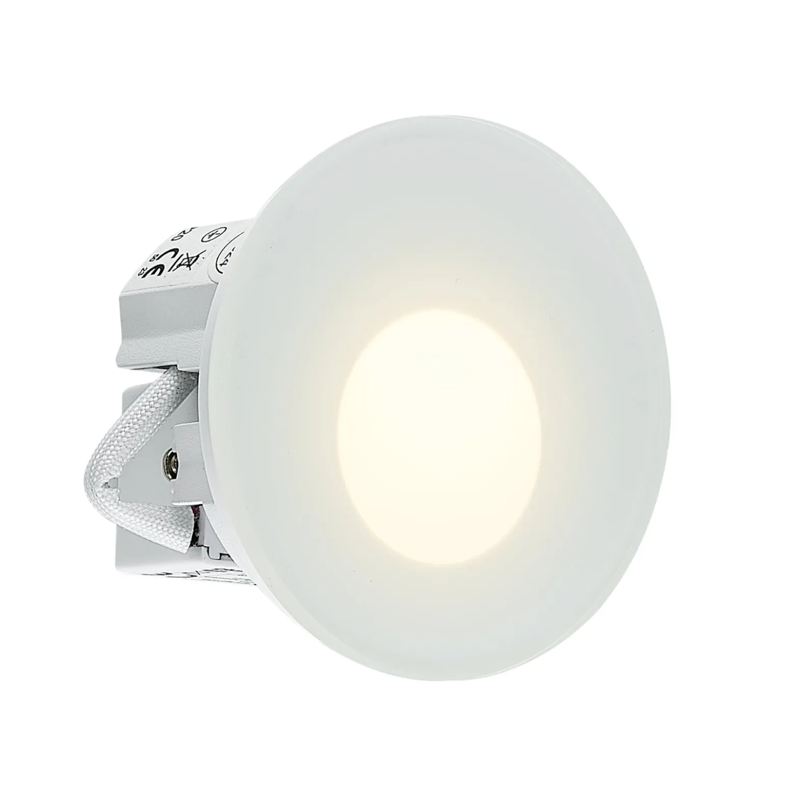 Molto Luce LED uppoasennusvalaisin Wall 68R lasi IP44 RD, valkoinen. CCT