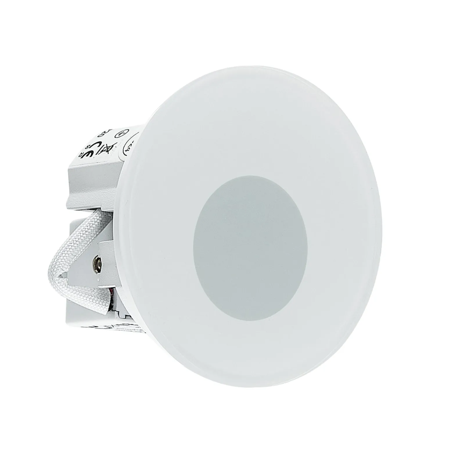 Molto Luce LED uppoasennusvalaisin Wall 68R lasi IP44 RD, valkoinen. CCT