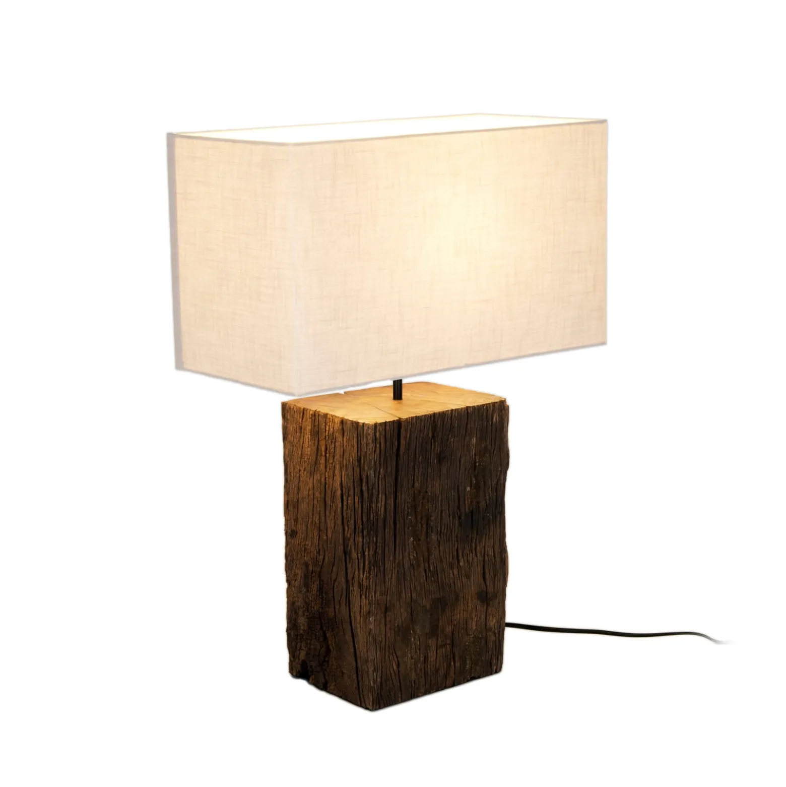 Montecristo pöytävalaisin, puunvärinen/beige, korkeus 59 cm, puu