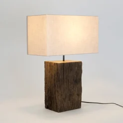 Montecristo pöytävalaisin, puunvärinen/beige, korkeus 59 cm, puu