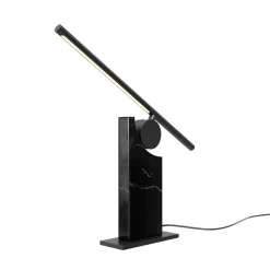 MONUMENTO-LED-pöytävalaisin, musta, 42 cm, marmori/metalli