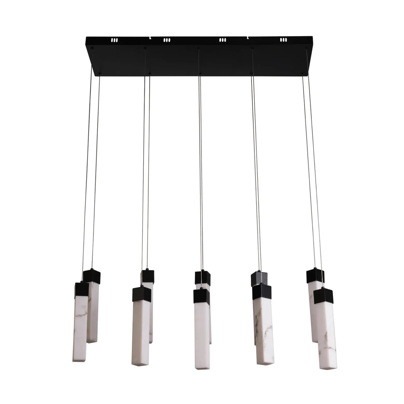 Moonbeam LED-riippuvalaisin, 10 valoa, musta, valkoinen, metallia