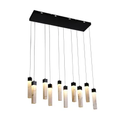 Moonbeam LED-riippuvalaisin, 10 valoa, musta, valkoinen, metallia
