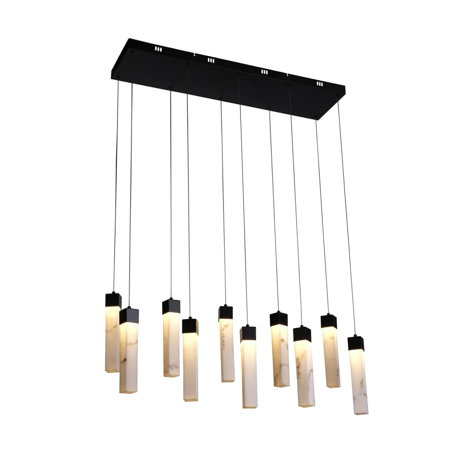 Moonbeam LED-riippuvalaisin, 10 valoa, musta, valkoinen, metallia
