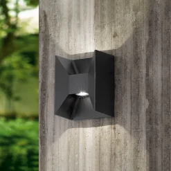 Morino-LED-ulkoseinälamppu, musta, korkeus 18 cm, metallia