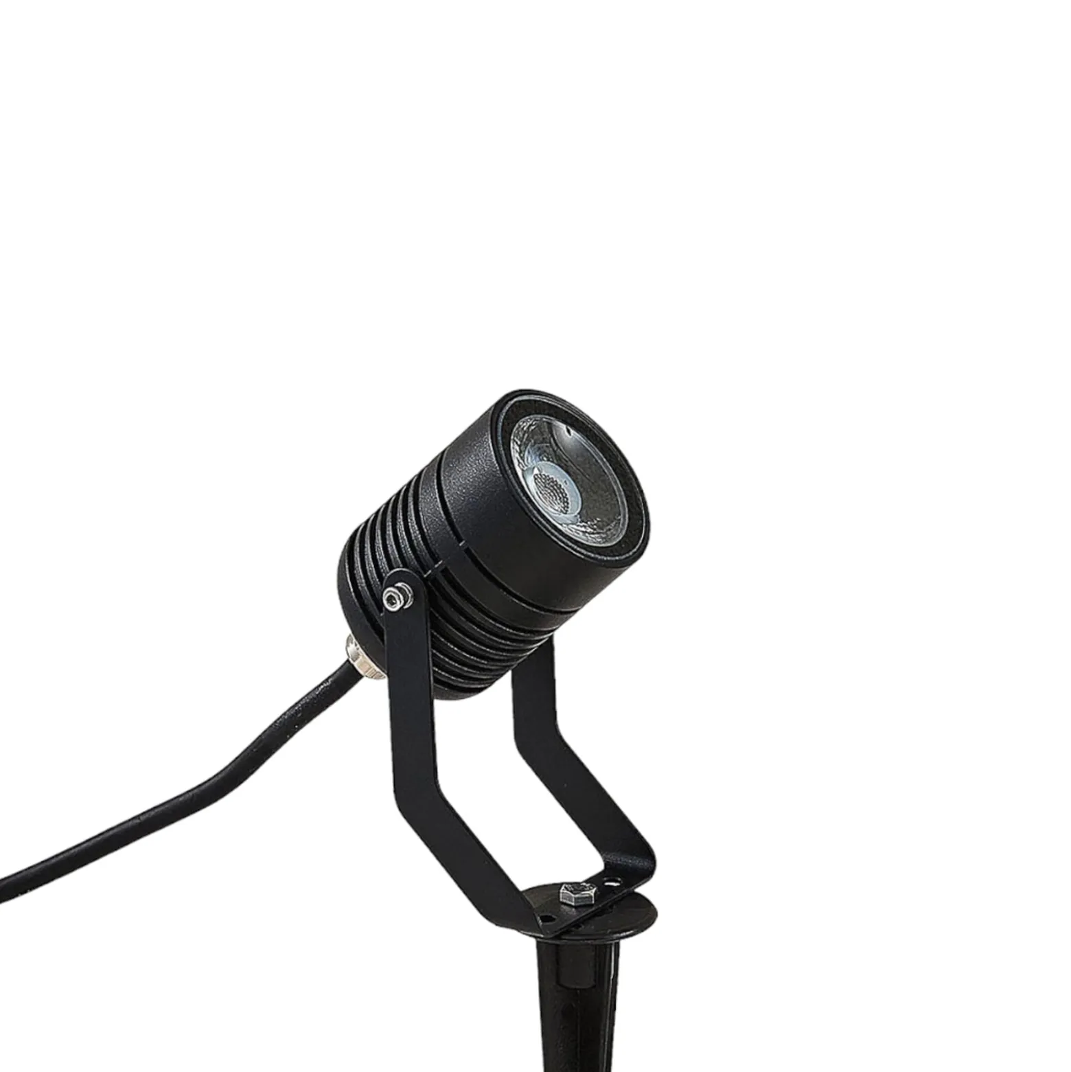 Musta LED-ulkokohdevalaisin Maris maapiikillä