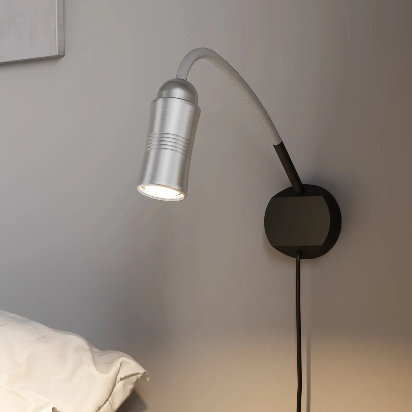 Neo! Flex Hotel II -LED-seinävalo alumiini/hopea
