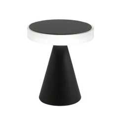 Neutra LED-pöytävalaisin, korkeus 20 cm, musta, kosketushimmennin