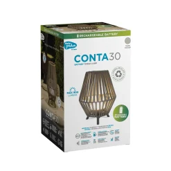 Newgarden Conta LED ladattava pöytävalaisin taupe 32cm