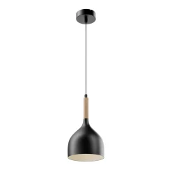 Noak riippuvalaisin, musta/luonnonpuuta, Ø 17 cm