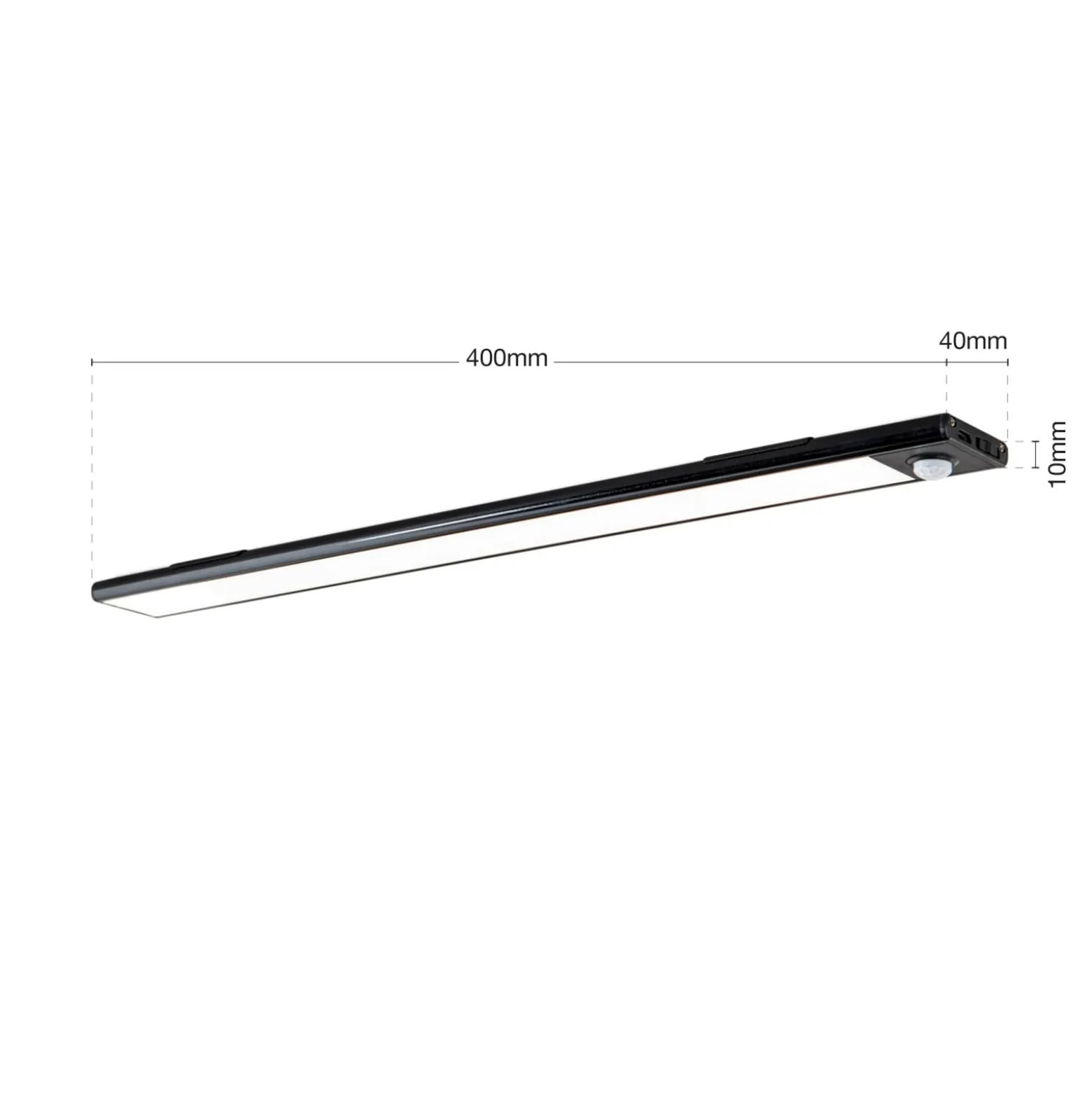 Norman LED-kaapinvalaisin, musta, ladattava akku, anturi, USB-portti