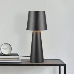 Nubialainen pöytävalaisin, musta, korkeus 40 cm, metallia, E27