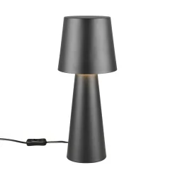 Nubialainen pöytävalaisin, musta, korkeus 40 cm, metallia, E27