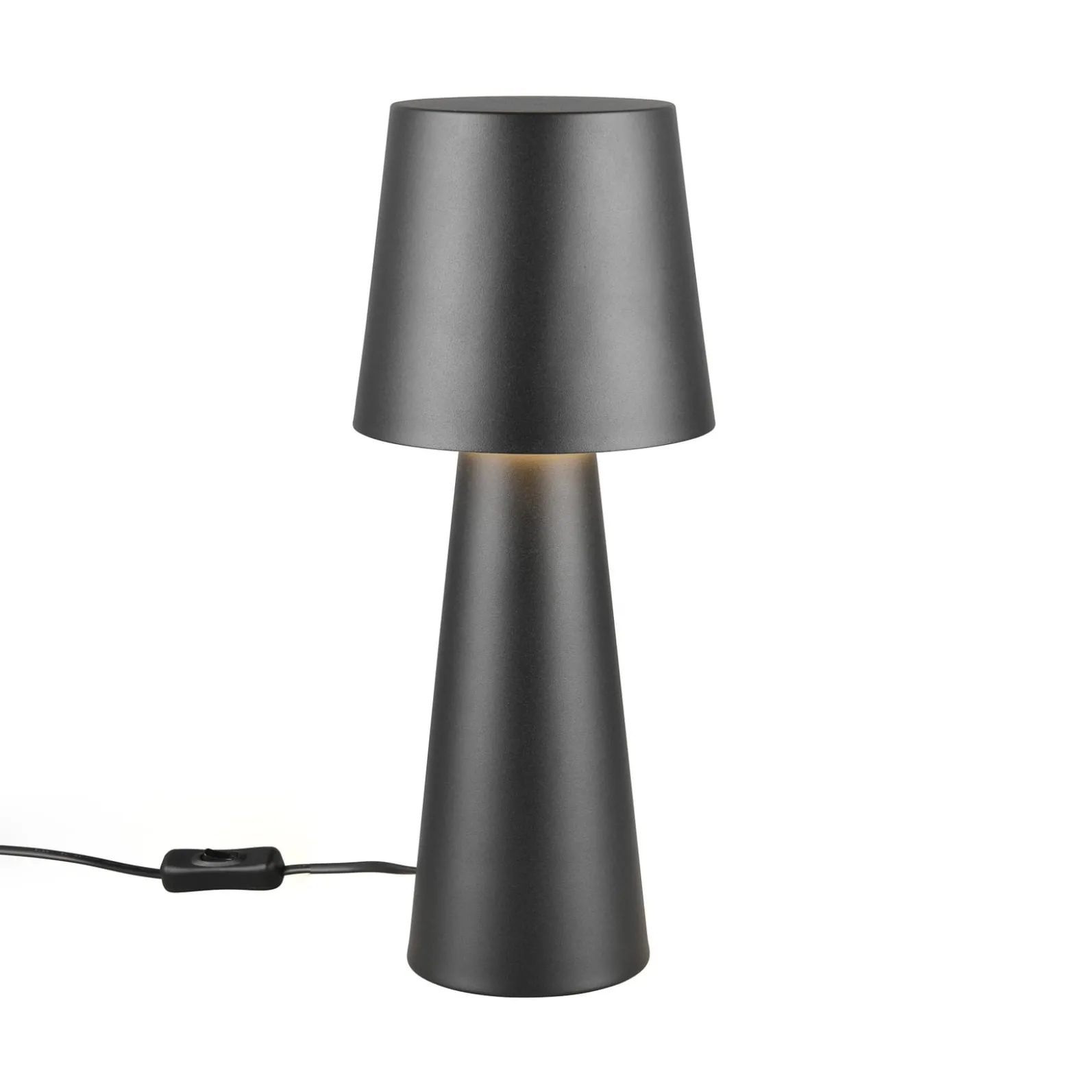 Nubialainen pöytävalaisin, musta, korkeus 40 cm, metallia, E27
