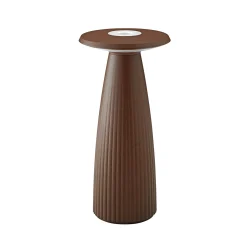 Nuflair LED-ladattava pöytävalaisin, ruosteenruskea, IP54, himmennettävä, 24 cm