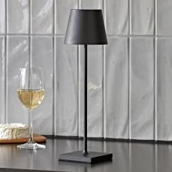 Nuindie LED ladattava pöytävalaisin, USB-C, musta, IP54, himmennettävä