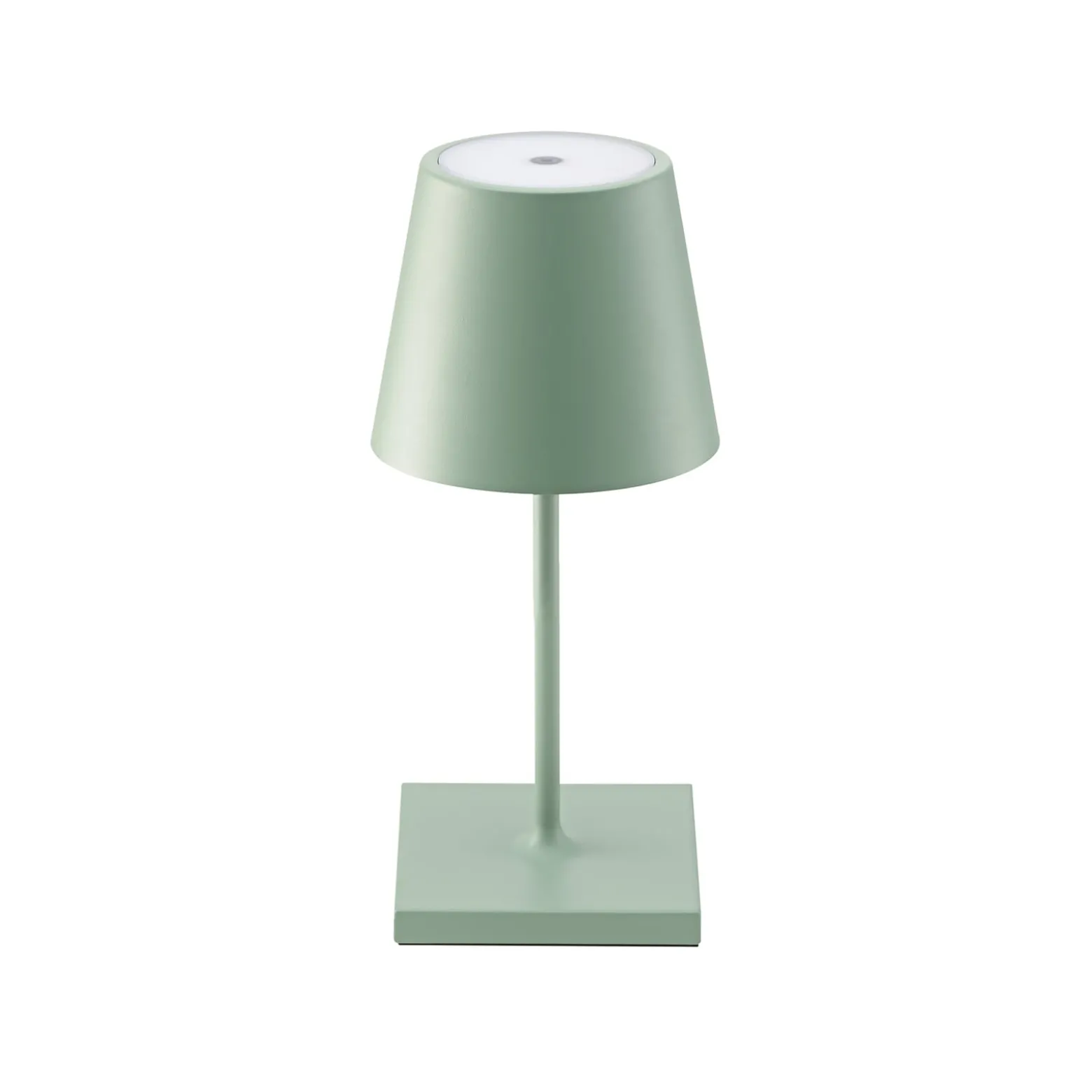 Nuindie mini LED ladattava pöytävalaisin, USB-C, salvianvihreä, himmennettävä