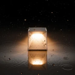 Nutalis mini LED ladattava pöytävalaisin, beige, IP54, himmennettävä