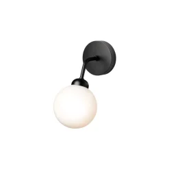 Nuura Apiales-seinävalaisin, korkeus 24 cm, musta/opaalinen