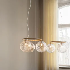 Nuura kattokruunu Miira 3 Circular, Ø 54 cm, messinki/kirkas