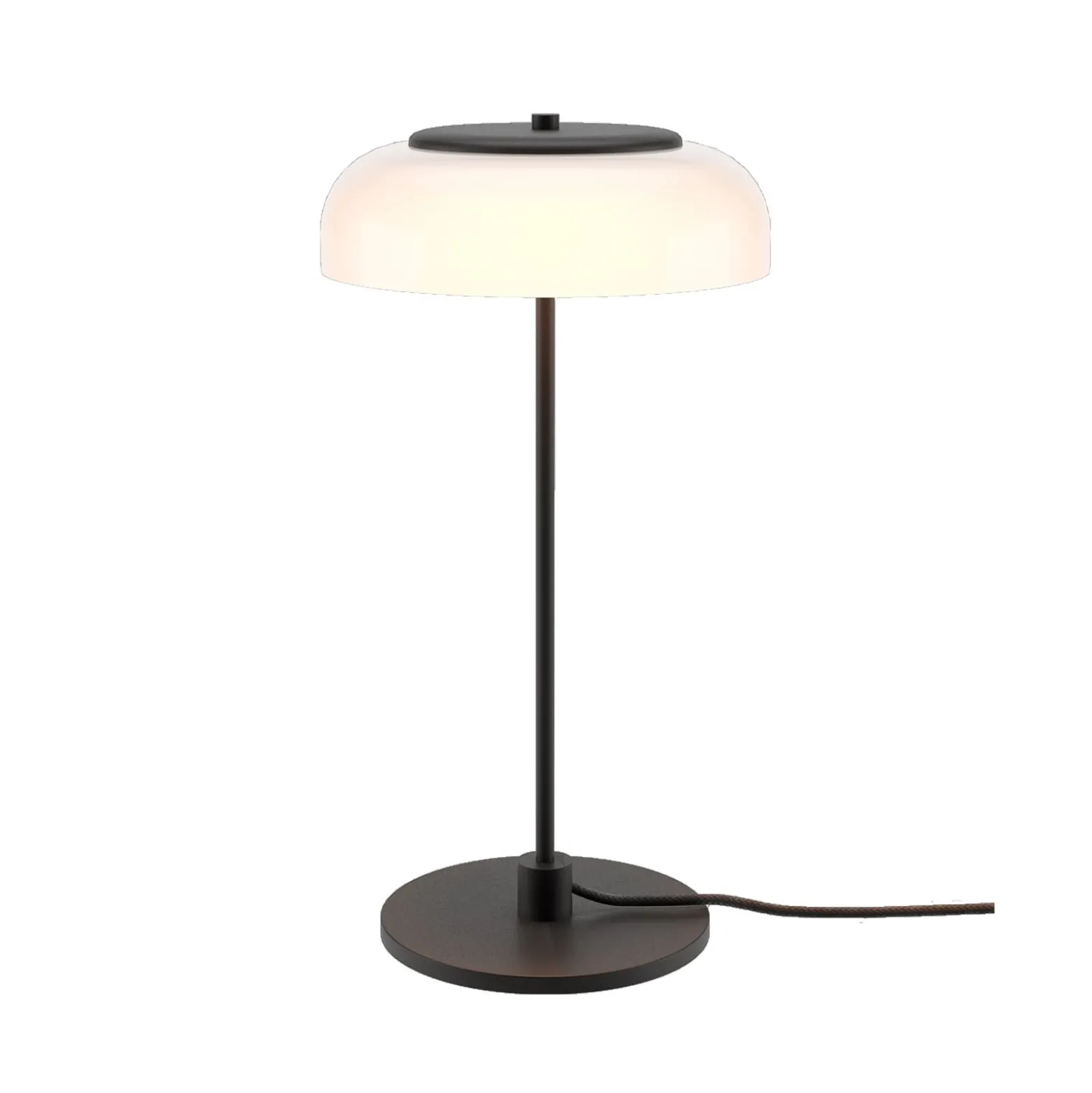 Nuura LED-pöytälamppu Blossi, korkeus 43 cm, musta/opaalinen