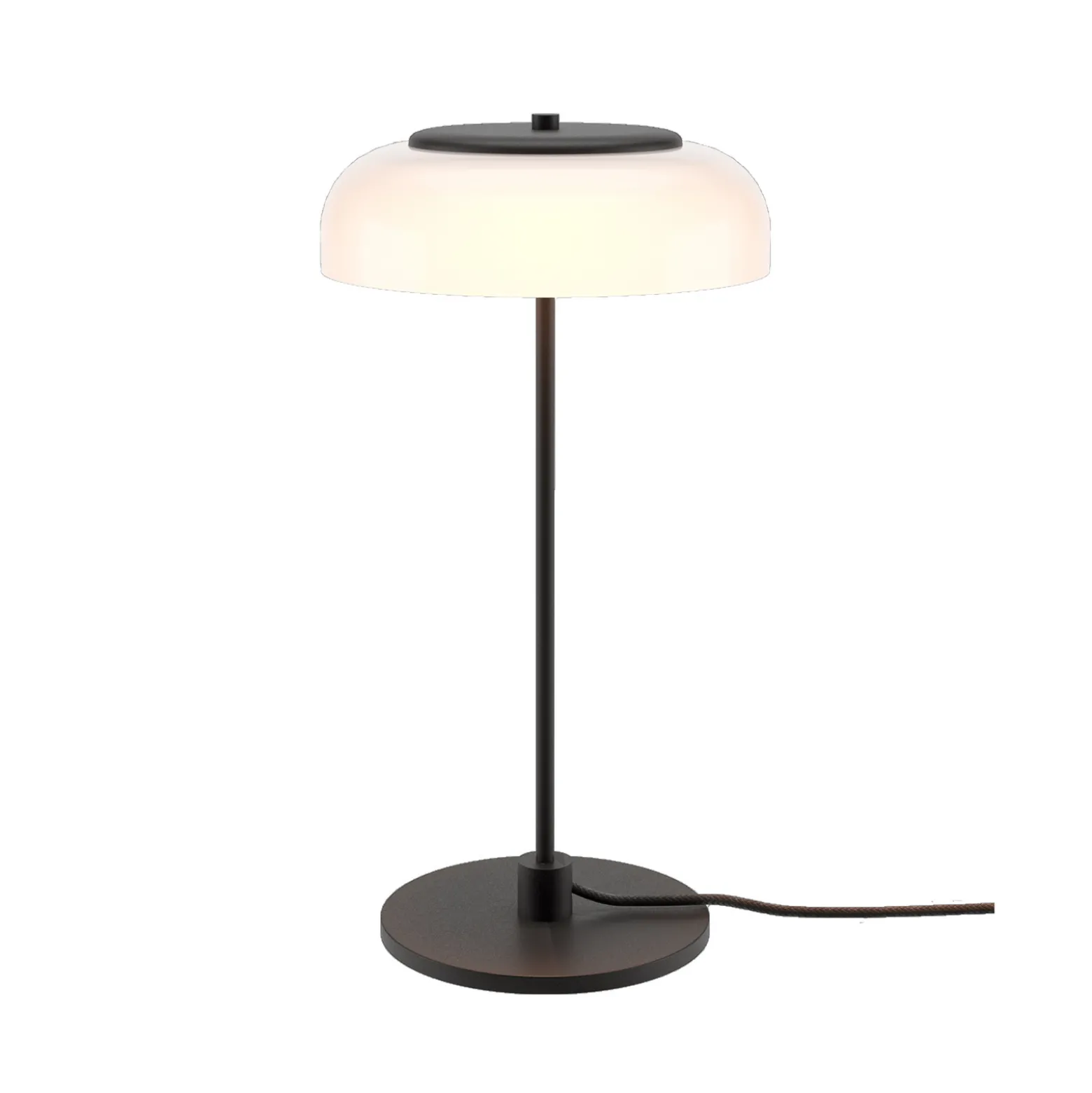 Nuura LED-pöytälamppu Blossi, korkeus 43 cm, musta/opaalinen