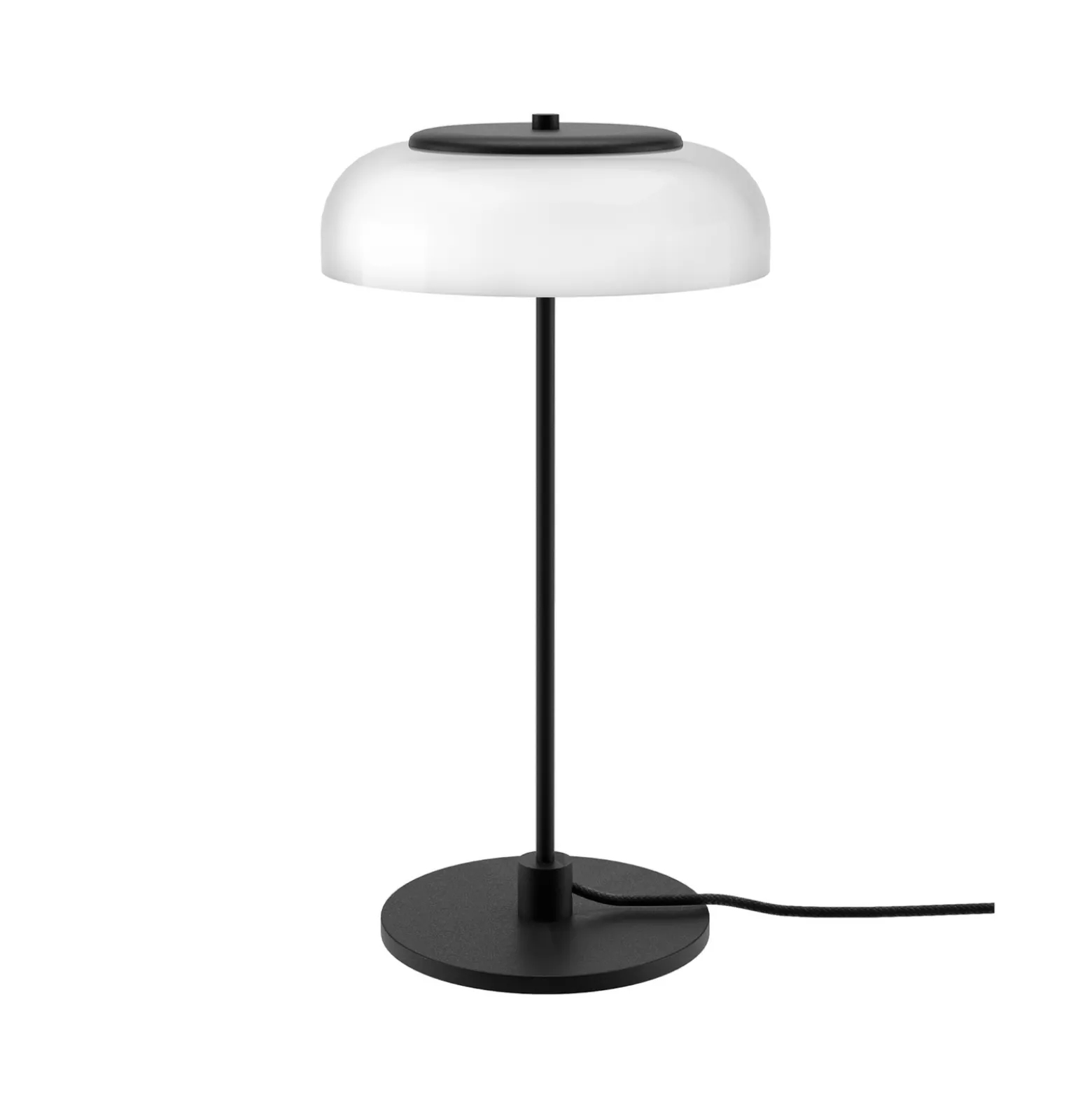 Nuura LED-pöytälamppu Blossi, korkeus 43 cm, musta/opaalinen