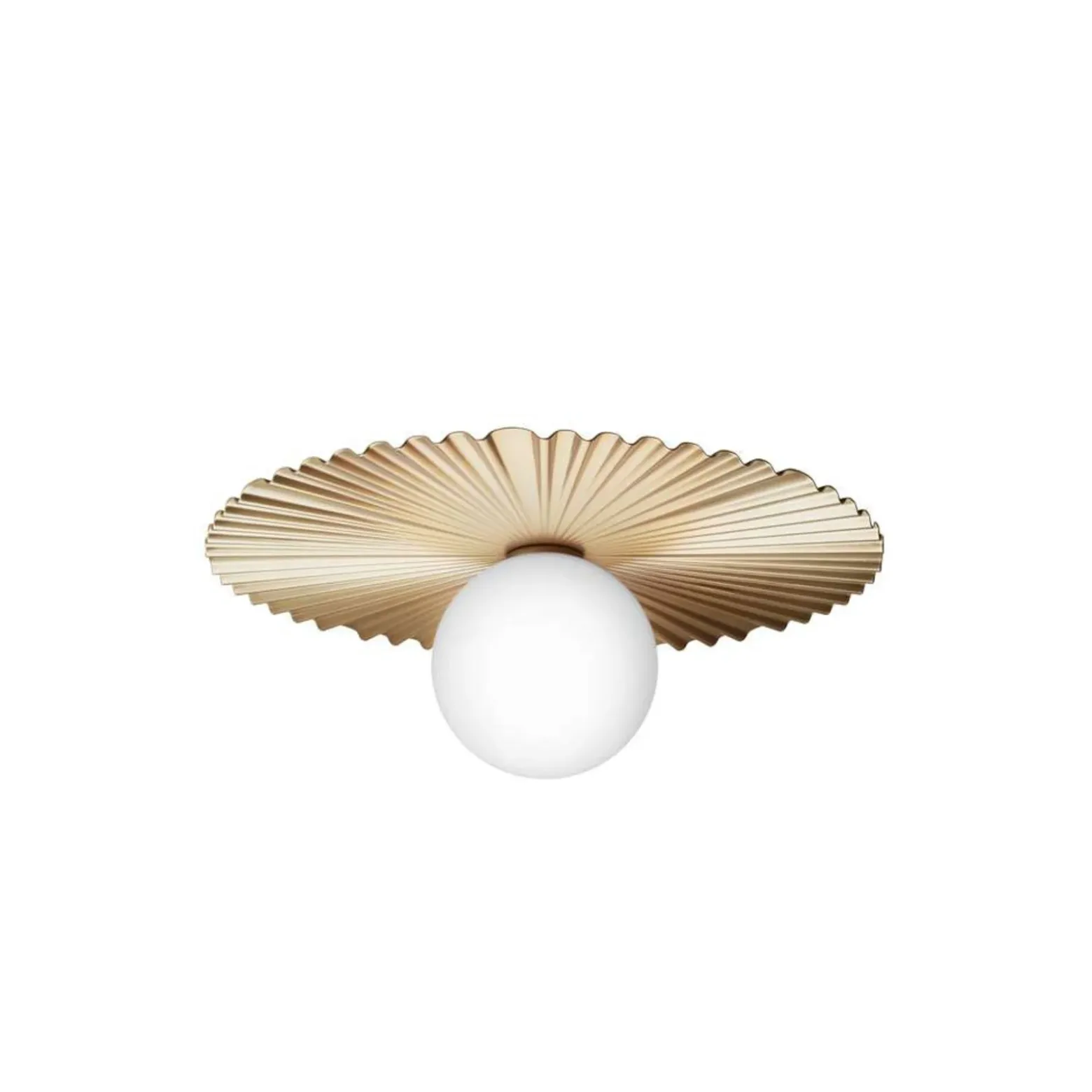 Nuura seinälamppu Liila Muuse, Ø 42 cm, IP44, kulta/opaalinen