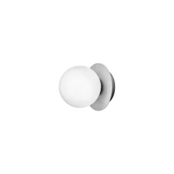 Nuura seinävalaisin Liila 1 IP44, Ø 14 cm, hopea/opaalinen