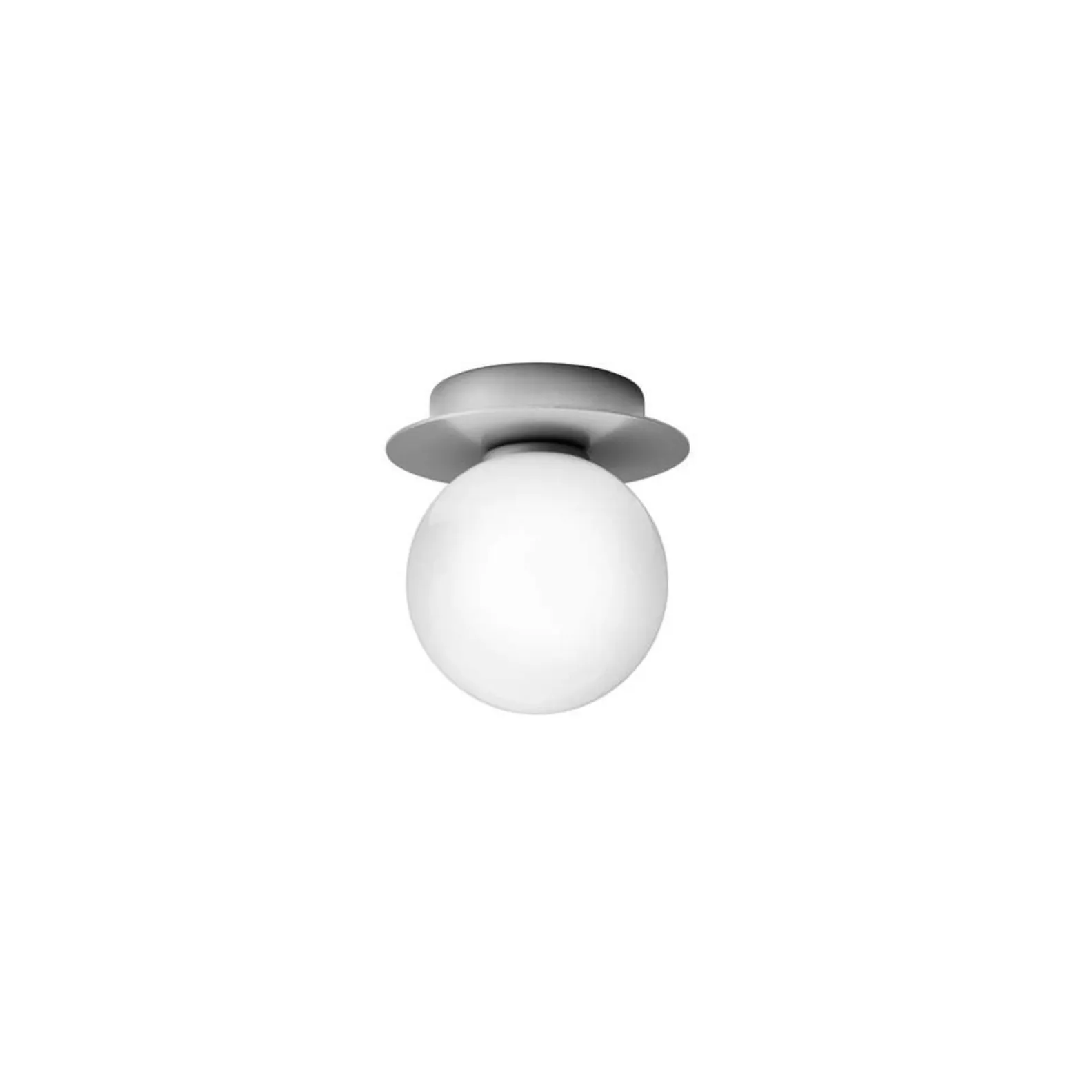 Nuura seinävalaisin Liila 1 IP44, Ø 14 cm, hopea/opaalinen