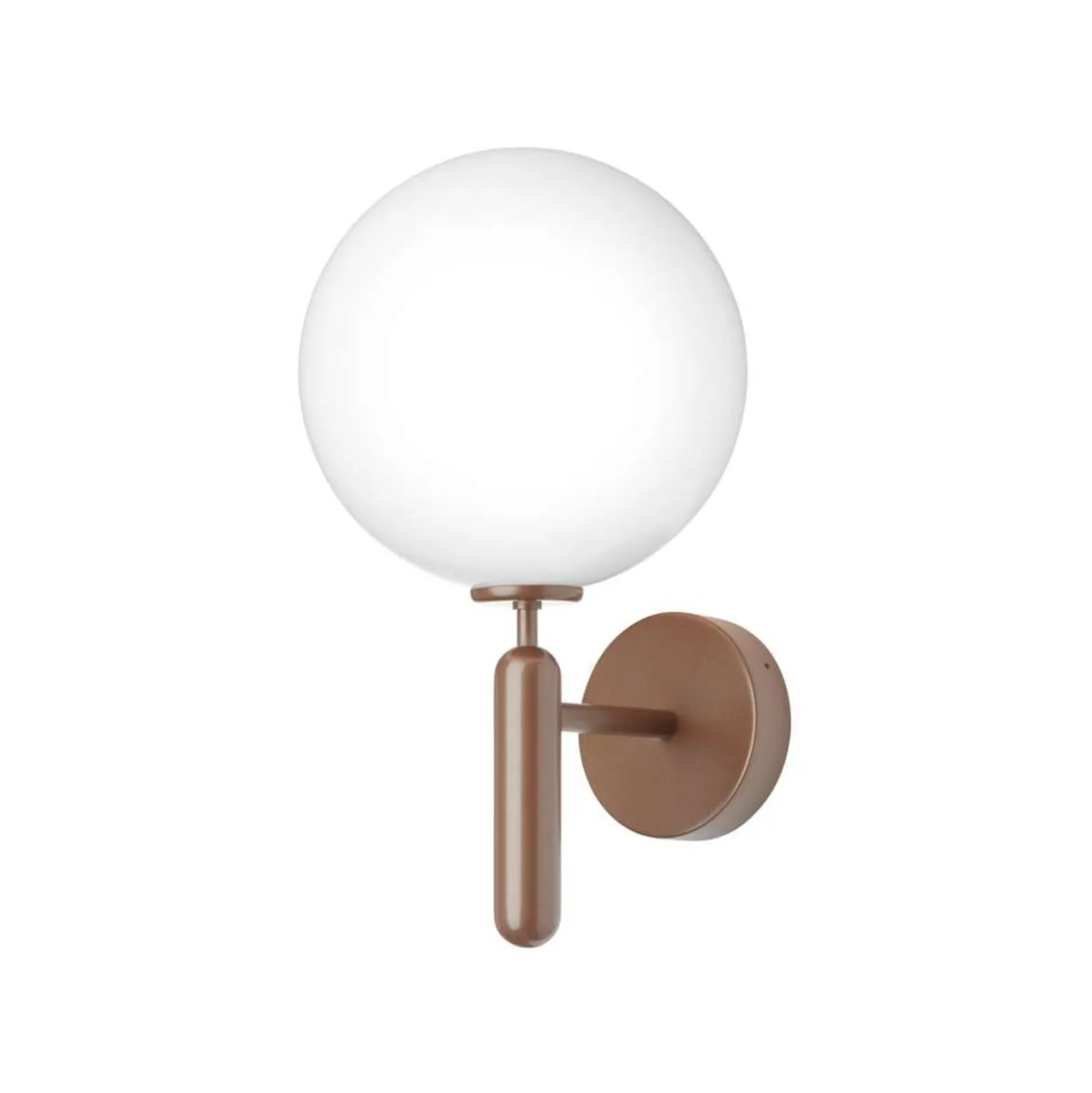 Nuura ulkoseinälamppu Miira, Ø 20 cm, tumma pronssi/opaalinen