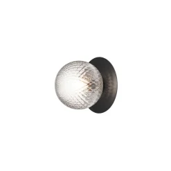 Nuura ulkoseinävalaisin Liila, Ø 16 cm, musta/kirkas
